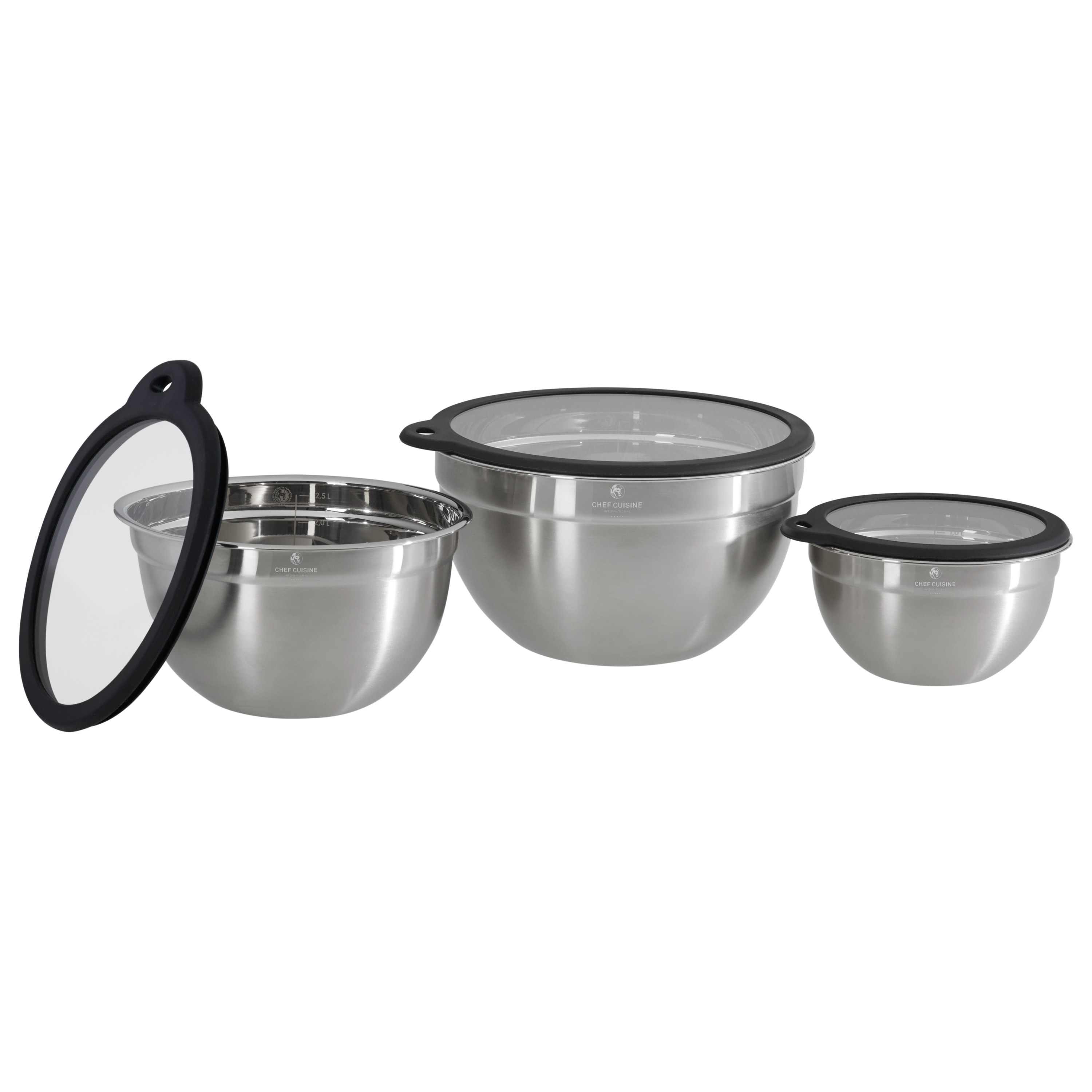 chef-cuisine-sch-ssel-set-edelstahl-3er-glasdeckel-1-25-4-l image 1