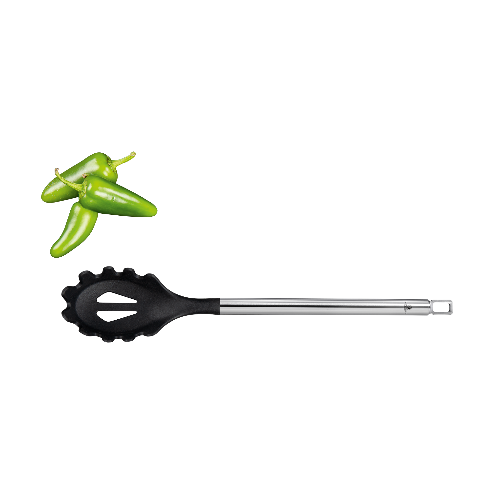chef-cuisine-k-chenhelfer-spaghettiheber-aus-silikon-mit-edelstahlgriff-34-cm image 1